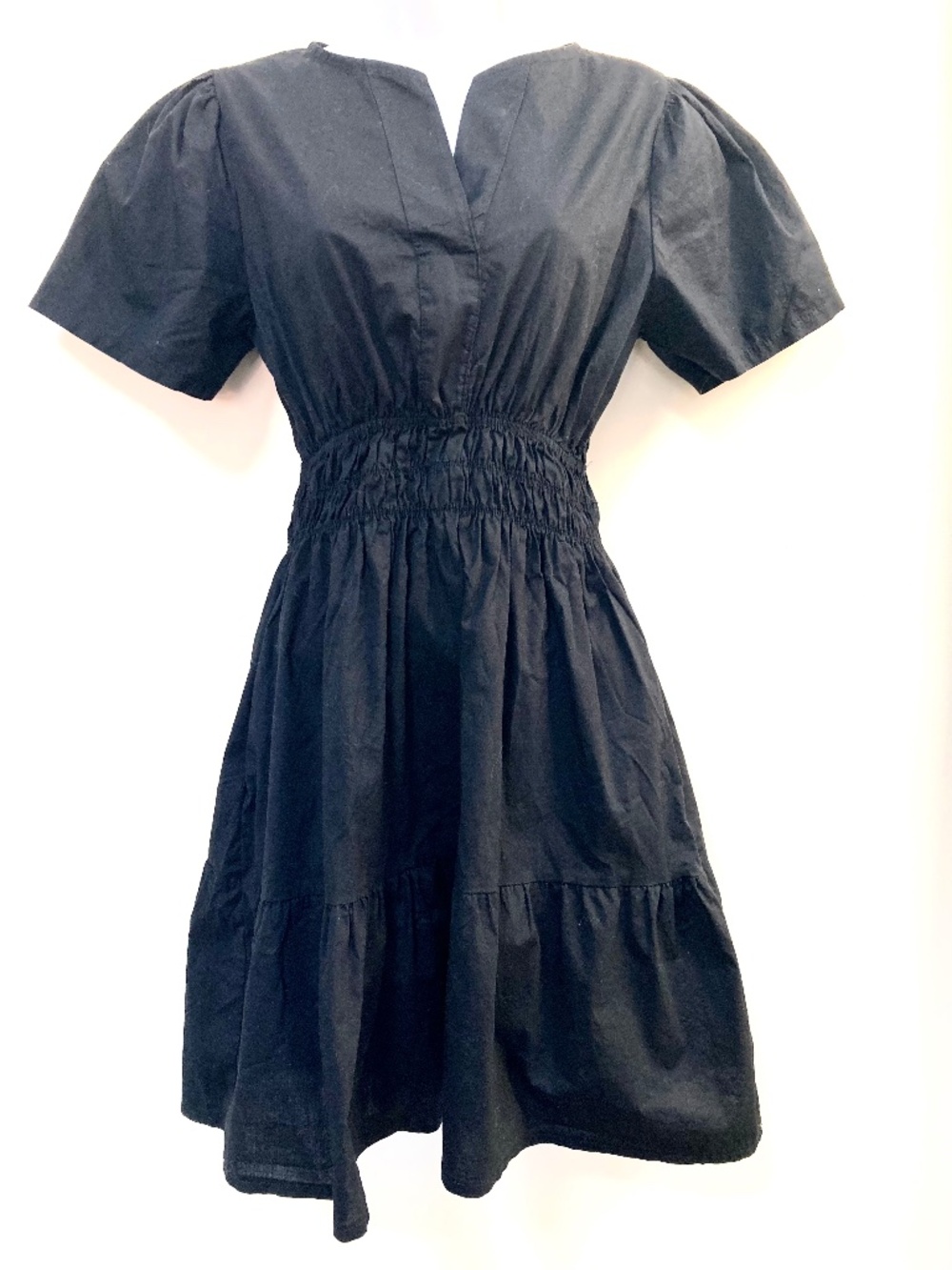 VIANOVA Black Cotton Summer Dress, Size M